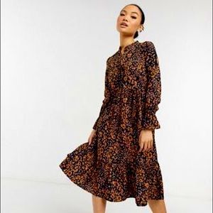 Vero Moda animal print dress with high neck